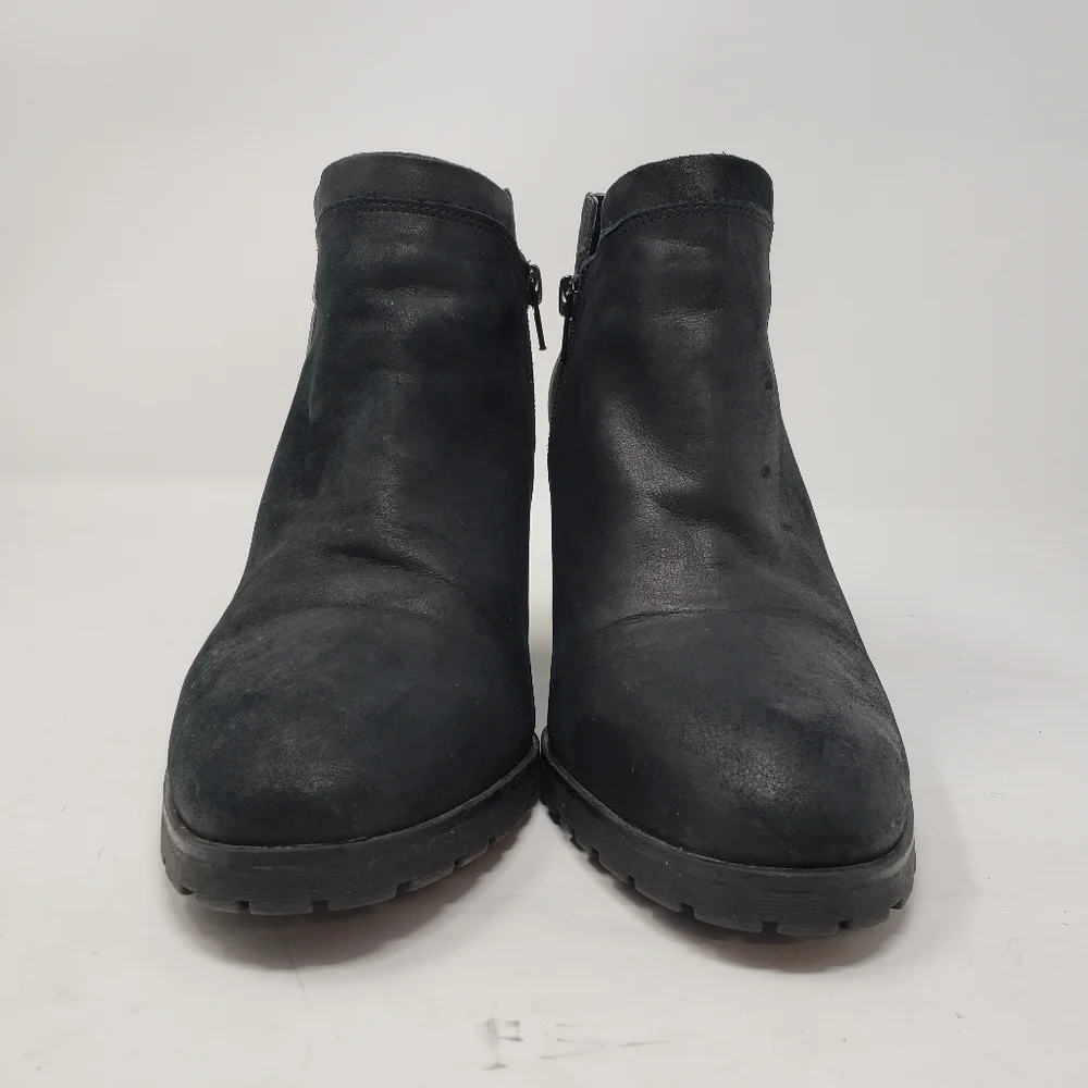 Lucky Brand Noryn Women’s Lug Sole Black Leather Ankle Boots Size 8.5